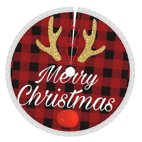 Christmas tree skirt plaid 48 inch