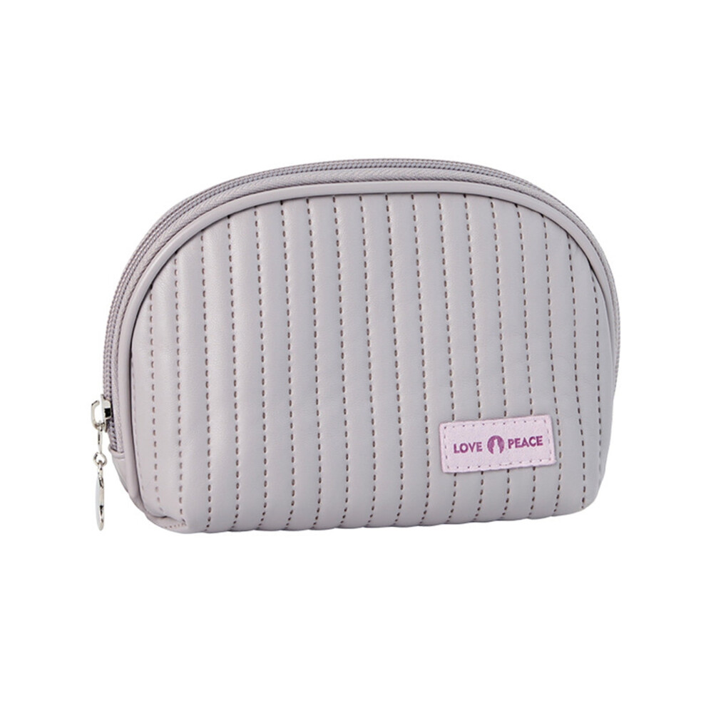 Mini quilted makeup bag for women with zipper, neon travel