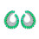 S925 Silver C-Shaped Zircon Earrings Multicolor 1