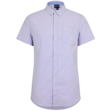 (M, Lilac) Bench Mens Plain Logo Short-Sleeved Shirt