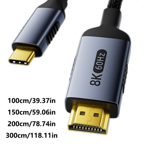 Καλώδιο βίντεο USB-C 8K@60Hz 4K@240Hz πλεγμένο από νάιλον 1