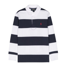 (8 Years, White/Navy) Ralph Lauren Childrens/Kids Stripe Collared Rugby Shirt
