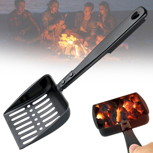 Peneira de cinzas para lareira com design vazado em metal preto, 33 cm (13 polegadas) 1