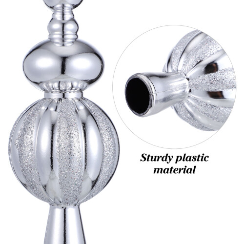 Plastic Silver Christmas Tree Topper Ornament 2