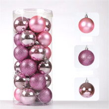SATRINO Christmas Ball Ornaments Red Pink 24pc