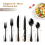 Black Stainless Steel Flatware Set 25-Piece for 4 5