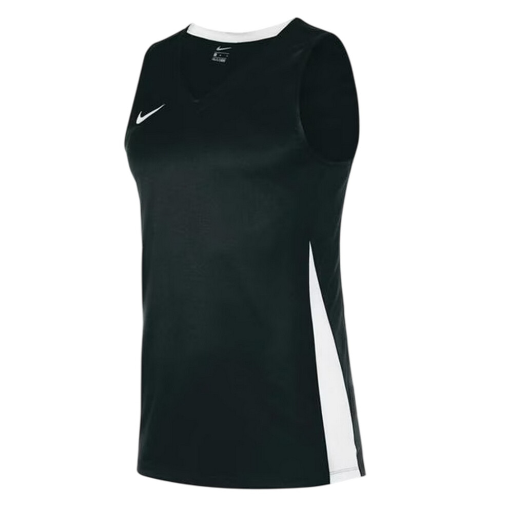 Nike (9-10 Years, Black/White) Childrens/Kids V Neck Sleeveless Basketball Jersey