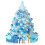 Mini Flocked Blue Christmas Tree with Lights 2 Feet 1