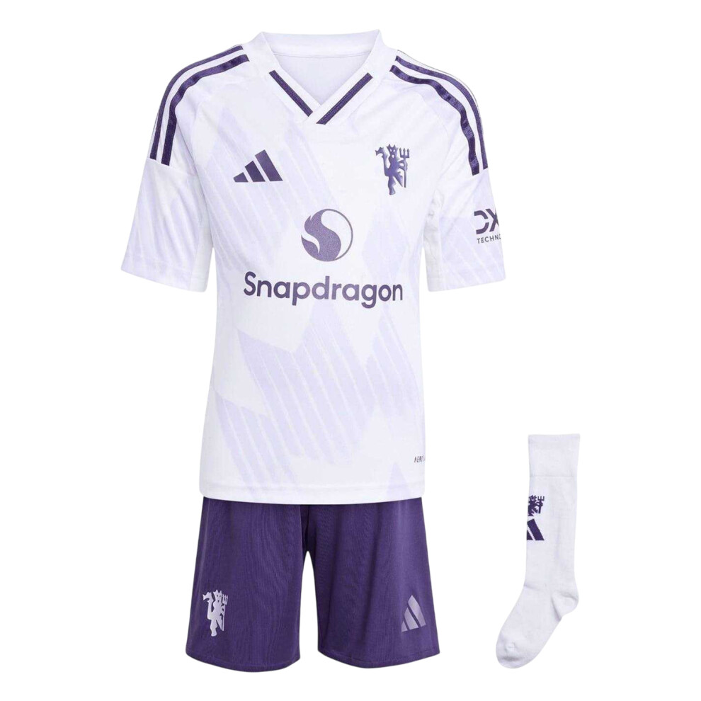 Adidas (4-5 Years, White) Childrens/Kids 2025/2026 Manchester United Fc Away Kit Set