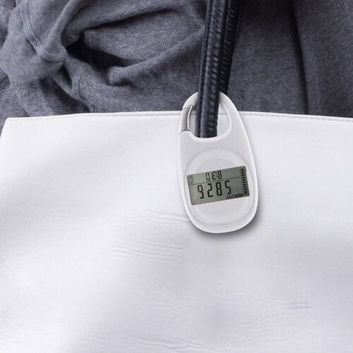 Digital pedometer with clip, 7-day memory, step and 2