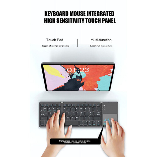 Mini folding wireless keyboard with touchpad Bluetooth 3.0 2