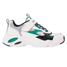 (11 UK Child, White/Green) Skechers Childrens/Kids Stamina Airy Trainers