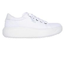 (3 UK, White) Skechers Womens/Ladies Popupsmax Canvas Platform Trainers
