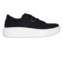 (4 UK, Black) Skechers Womens/Ladies Popupsmax Canvas Platform Trainers