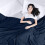 Drap plat bleu marine en microfibre brossée, taille standard, 1 pièce 3