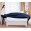Drap plat bleu marine en microfibre brossée, taille standard, 1 pièce 6