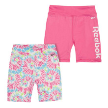 (11-12 Years, Carmine Rose) Reebok Childrens/Kids Jersey Tie Dye Shorts (Pack of 2)