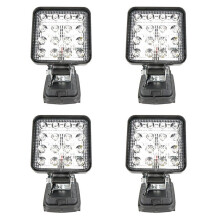 Lot de 4 lampes de travail LED 4 pouces pour batterie 18 V. Éclairage LED pour atelier et chantier.