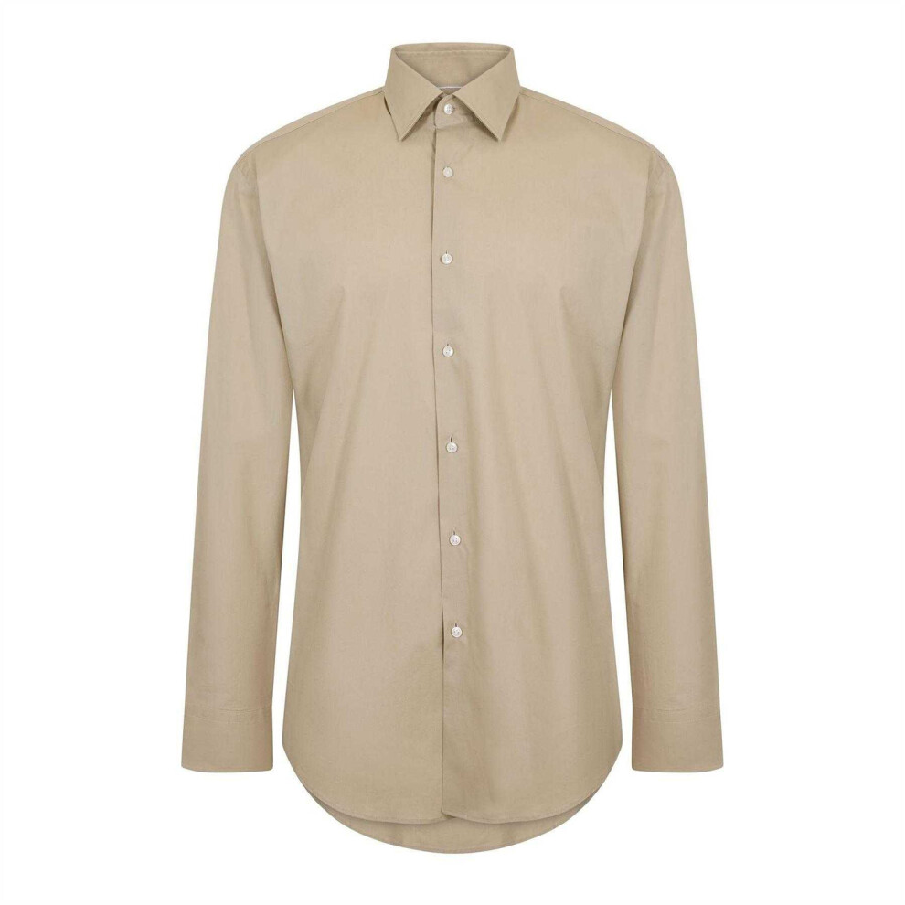 Hugo Boss (16In, Beige) Mens Kent Formal Shirt