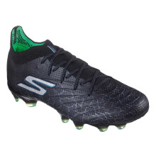 (7 UK, Black/Silver) Skechers Mens Elite Cracked Ice Firm Ground Football Boots