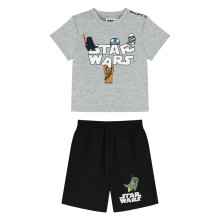 (5-6 Years, Grey/Black) Star Wars Childrens/Kids Logo Printed Top & Bottom Set