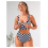 Zwart-wit geblokte bikini set voor dames, hoog model 2