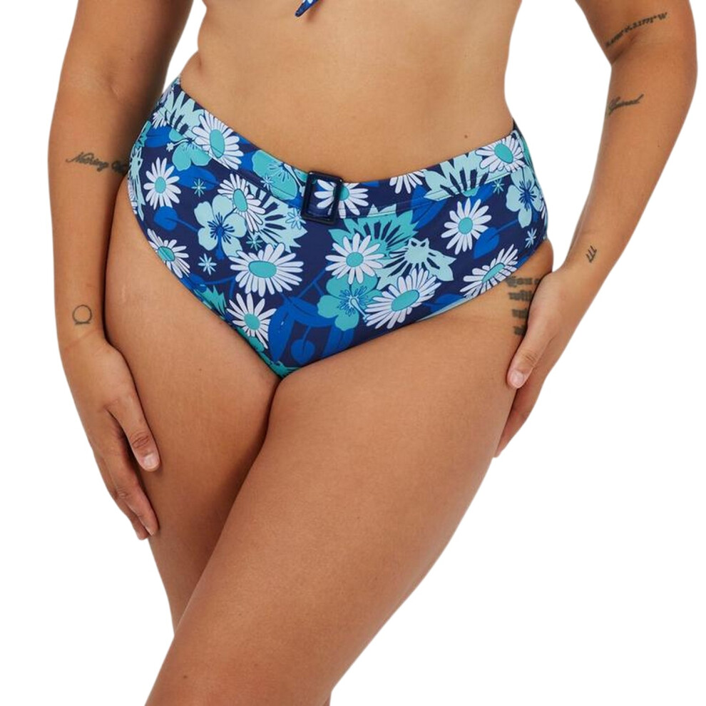 Brave Soul (20 Uk, Blue) Womens/Ladies All-Over Print High Waist Bikini Bottoms