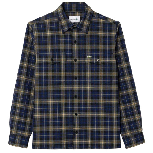 Lacoste Lacoste Mens Checked Embroidered Overshirt