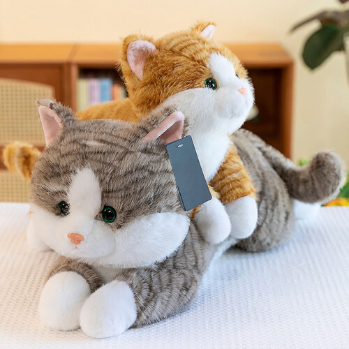 Chat en peluche lesté, gris, 30 cm 1