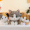 Chat en peluche lesté, gris, 30 cm 5