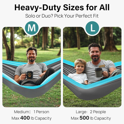 Camping Hammock 500 lbs with Tree Straps and Carry Bag 1