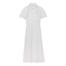 (6 UK, White) Lacoste Womens/Ladies Neon Tape Polo Shirt Dress