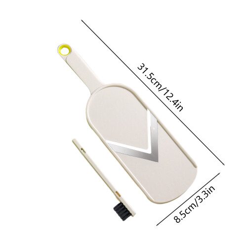 Mandoline à lame en V en acier inoxydable blanc 2