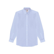 (M, Sky Blue) Lambretta Mens Regular Long-Sleeved Formal Shirt