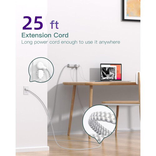 Multiprise parafoudre blanche 12 prises, cordon de 7,6 m 2