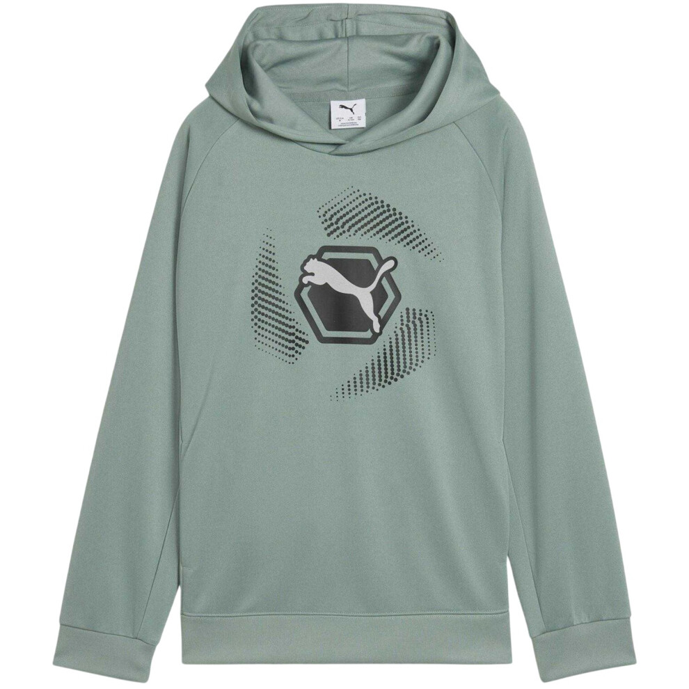 Puma (7-8 Years, Green) Childrens/Kids Overhead Hoodie