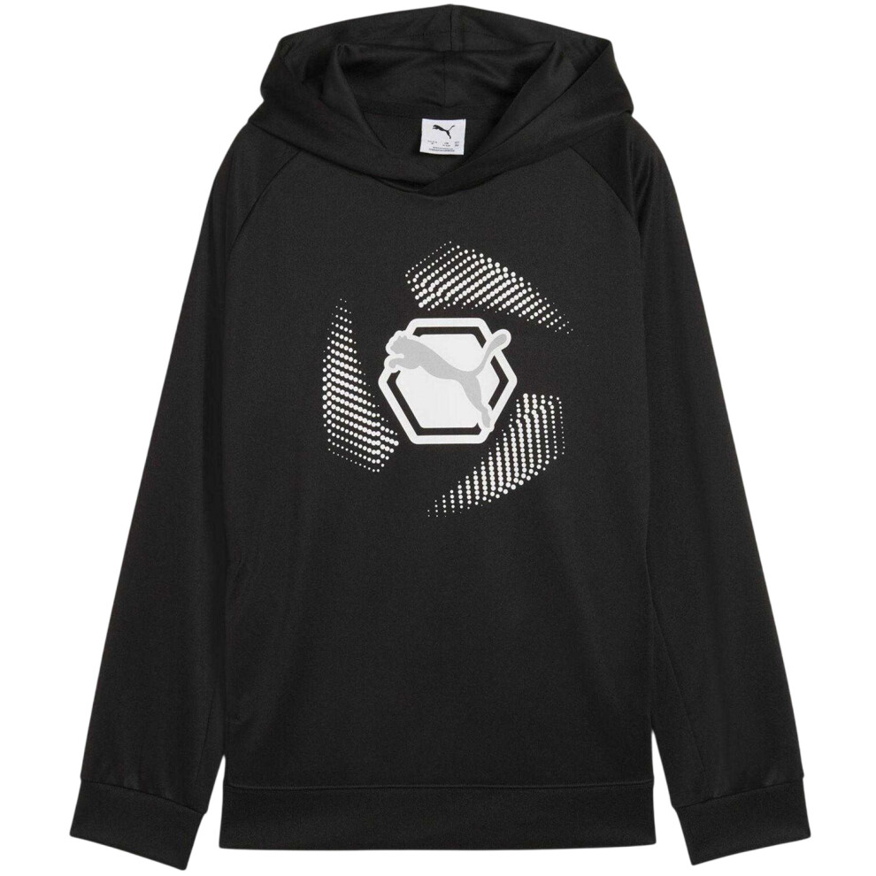 Puma (7-8 Years, Black) Childrens/Kids Overhead Hoodie