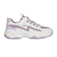 (12 UK Child, White/Lavender) Skechers Womens/Ladies D'Lites 4.0 Chunky Sole Trainers