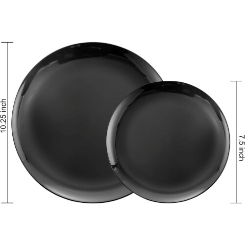 Platos desechables de plástico negro, 100 unidades 1