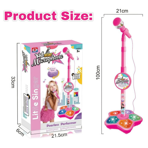 Star Singing Microphone with LED Lights and Echo Black 1