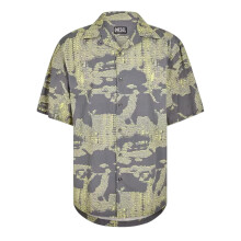 (M, Grey/Gold) Diesel Mens Frank Collared Shirt