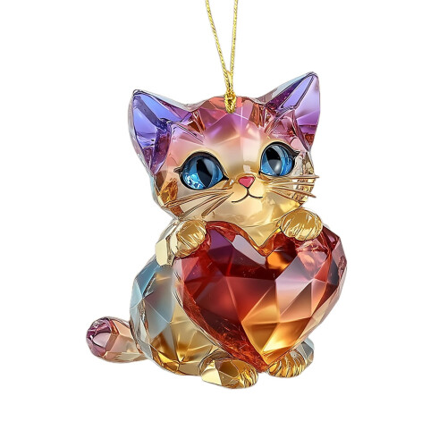 Valentine's Day cat dog rabbit acrylic keychain 1