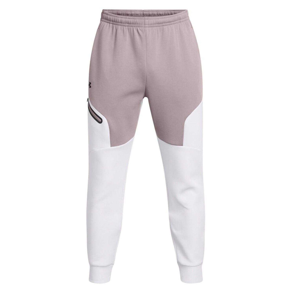 Under Armour (M, Grey) Mens Unstoppable Fleece Zip Pocket Joggers