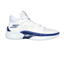 (10.5 UK, White/Blue) Skechers Mens Resagrip Speckle Basketball Trainers