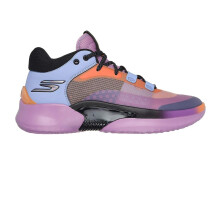 (10.5 UK, Purple/Orange) Skechers Mens Resagrip Speckle Basketball Trainers