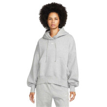 (16 UK, Grey Heather/White) Nike Womens/Ladies Phoenix Fleece Pull Over Oversized Hoodie