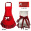 Grembiule da donna con fiocco e tasca, volant rosso 8