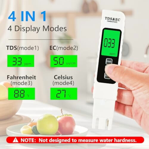Digitální TDS metr 4 v 1 0–9990 ppm 2