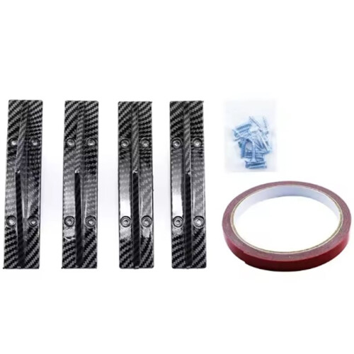 Universele Koolstofvezel Auto Aangepaste Achterbumper Diffuser Spoiler Zwart & Rood ABS Achterbumper Lip Diffuser Anti-Botsing 2