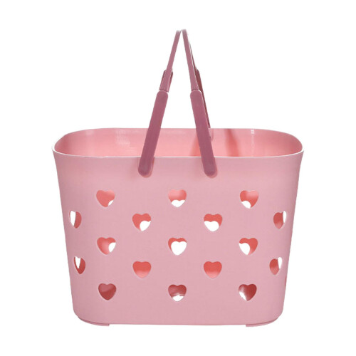 Strandtas, draagbare opbergmand, roze 1